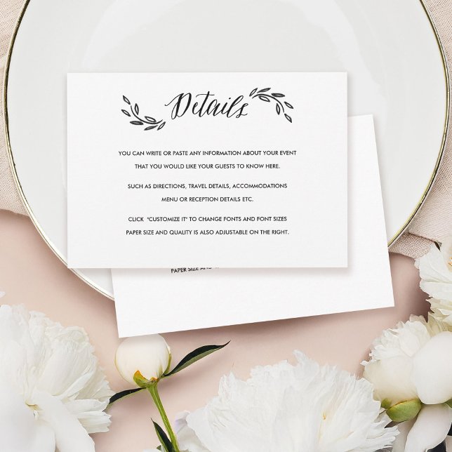 Carte D'accompagnement Watercolor Woodland Mariage Insérer les détails ca (Créateur téléchargé)