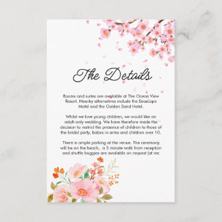 Carte D'accompagnement watercolors Modern Botanical summer Wedding