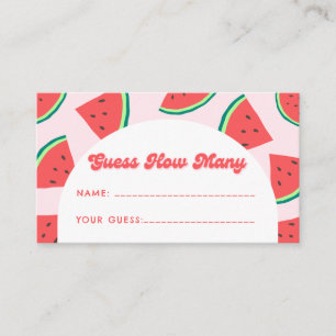 Carte D'accompagnement Watermelon Baby shower Devine Combien De Jeu
