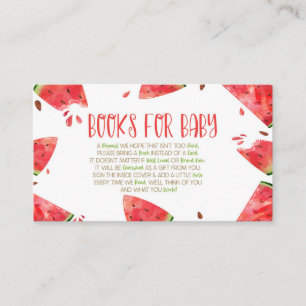 Carte D'accompagnement Watermelon Baby shower Rose Livres Pour Baby Card