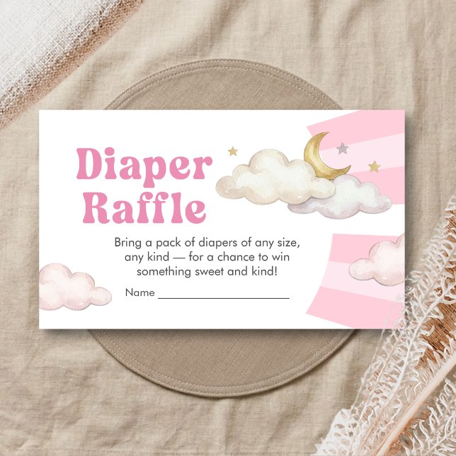 Carte D'accompagnement We are Over the Moon Baby Shower Diaper Raffle (Over the Moon Baby Shower Diaper Raffle)