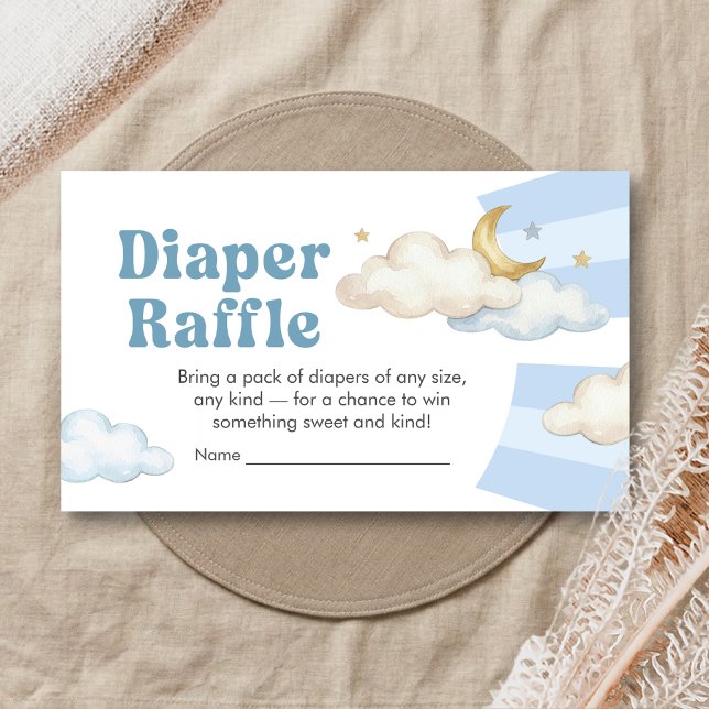 Carte D'accompagnement We are Over the Moon Baby Shower Diaper Raffle (Over the Moon Baby Shower Diaper Raffle)