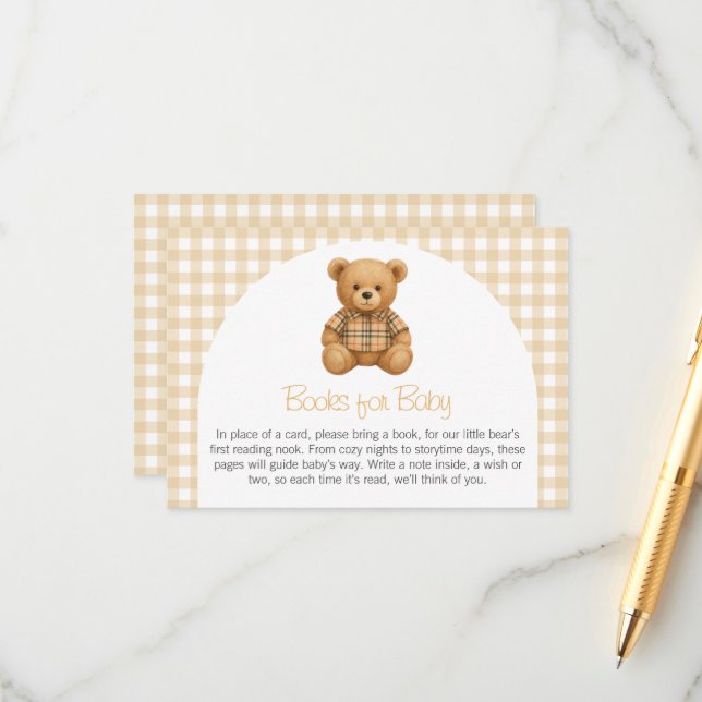 Carte D'accompagnement We Can Bearly Wait Baby Shower Books for Baby (Devant/Arrière en situation)