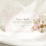 Carte D'accompagnement We Can Bearly Wait Pink Gingham Teddy Bear Baby<br><div class="desc">This design features a watercolor teddy bear with a pink bow,  and soft pink gingham plaid.</div>
