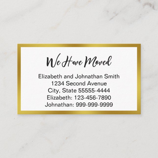 Carte D'accompagnement We Have Moved Script White Moving Announcement (Devant)