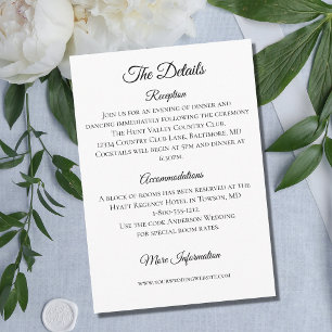 Carte D'accompagnement Wedding Details Minimalist Enclosure Card