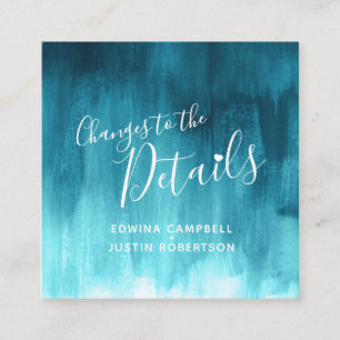 Carte D'accompagnement Wedding details teal blue art changes