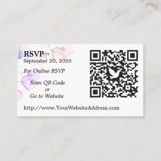 Carte D'accompagnement Wedding RSVP QR Code Enclosure Card Leaf Design