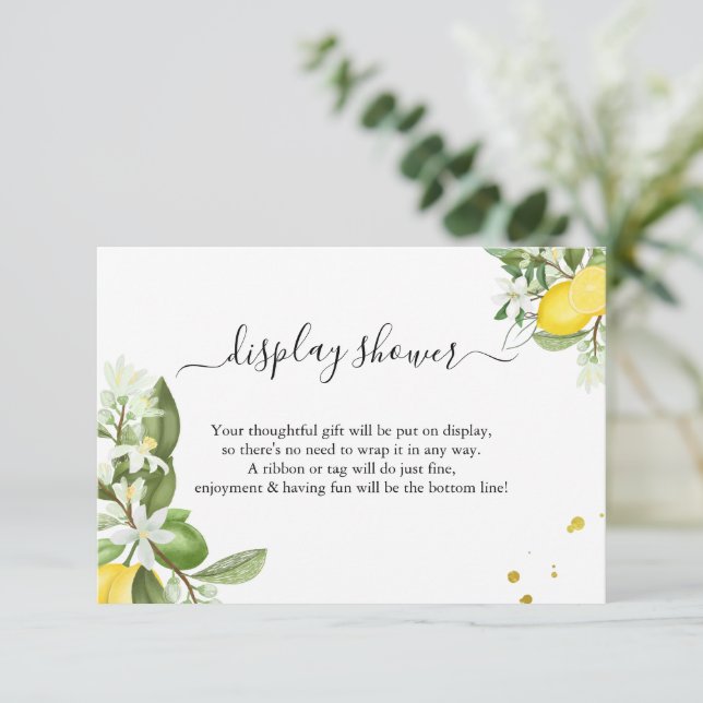 Carte D'accompagnement Wedding shower nuptiale Lemony Display (Debout devant)