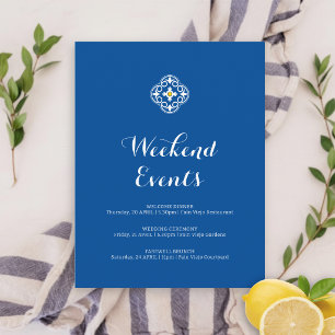 Carte D'accompagnement Week-end de mariage Carrelage Méditerranéen Jaune