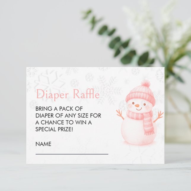 Carte D'accompagnement We're Snow Excited Snowmen Girl Baby Shower (Debout devant)