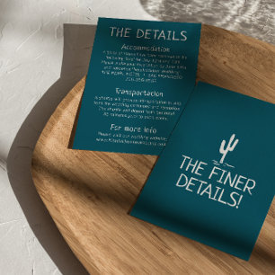 Carte D'accompagnement Western Cactus Modern Boho West Détails du Mariage