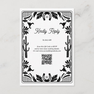 Carte D'accompagnement Western Country Cowboy Rustique Mariage