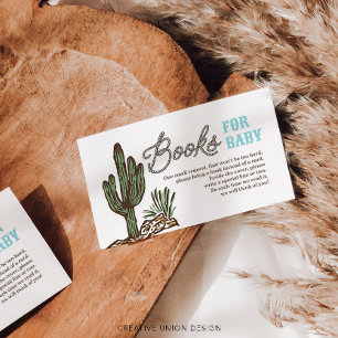 Carte D'accompagnement Western Cowboy Books for Baby shower Card