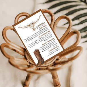 Carte D'accompagnement Western Cowboy Bottes Détails du Mariage