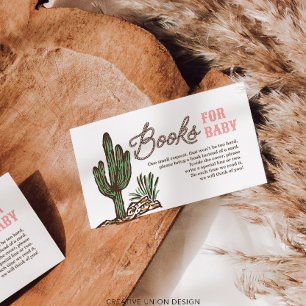 Carte D'accompagnement Western Cowgirl Books for Baby shower Card