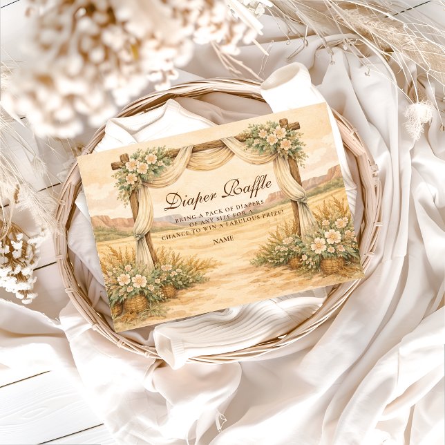 Carte D'accompagnement Western Desert Floral Arch Diapper Raffle  (Créateur téléchargé)