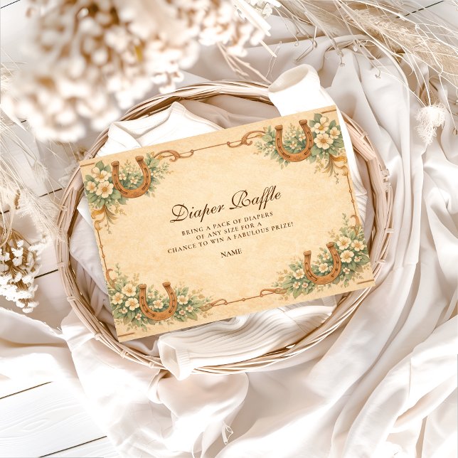 Carte D'accompagnement Western Desert Horseshoe Diapper Raffle  (Créateur téléchargé)