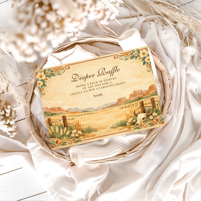 Carte D'accompagnement Western Desert Wildflower Diapper Raffle  (Créateur téléchargé)