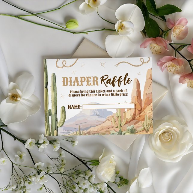 Carte D'accompagnement Western Diaper Raffle Ticket (Créateur téléchargé)