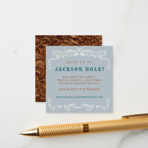 Carte D'accompagnement Western Horse Lovers Blue Denim Détails du Mariage