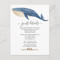 Whale Nautical Mariage Détails de l'invité