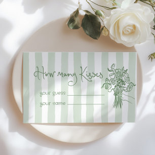 Carte D'accompagnement Whimsical Combien de baisers Sage green