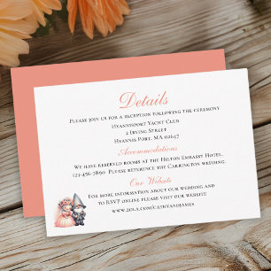 Carte D'accompagnement Whimsical Gnome Orange Garden Détails du mariage