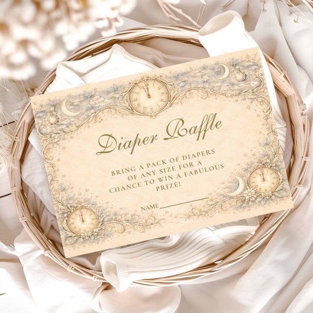 Carte D'accompagnement Whimsical Heirloom Baby Shower Diapper Raffle (Créateur téléchargé)