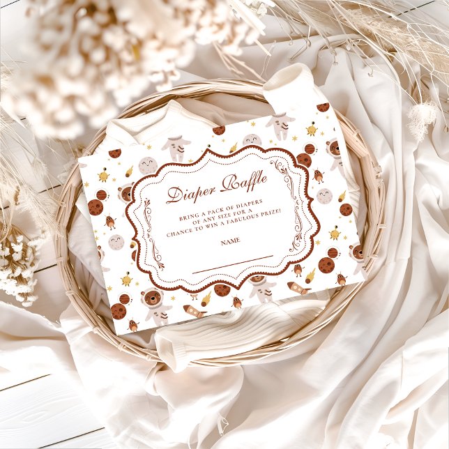 Carte D'accompagnement Whimsical Little Universe Baby Show Diapper Raffle (Créateur téléchargé)
