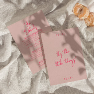 Carte D'accompagnement Whimsical rose coloré moderne Détails du Mariage