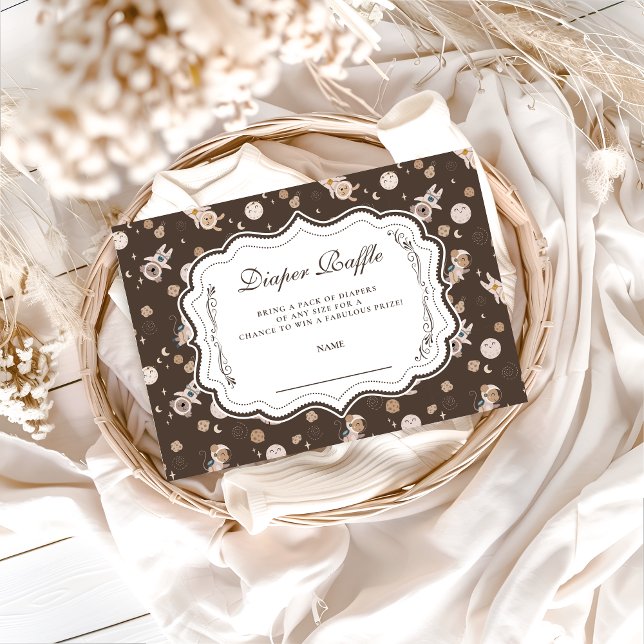 Carte D'accompagnement Whimsical Safari Animals Neutral Diapper Raffle (Créateur téléchargé)