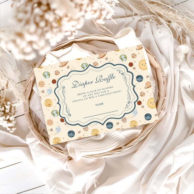 Carte D'accompagnement Whimsical Space Nursery Diapper Raffle (Créateur téléchargé)