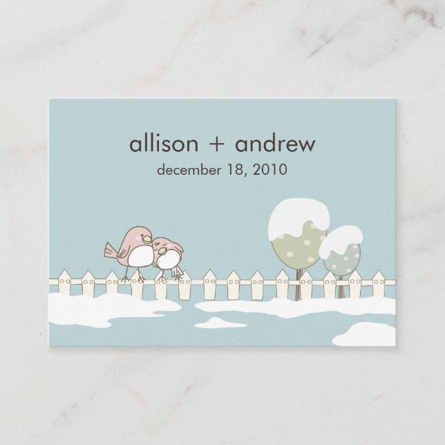 Carte D'accompagnement Whimsical Winter Wedding Directions Chubby (Devant)