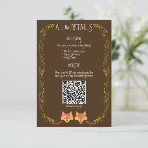 Carte D'accompagnement Whimsical Woodland Renards Rustique Mariage