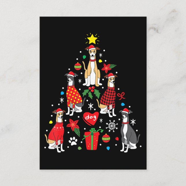 Carte D'accompagnement Whippet Noël Ornement Arbre Drôle Chien Maman Papa (Devant)
