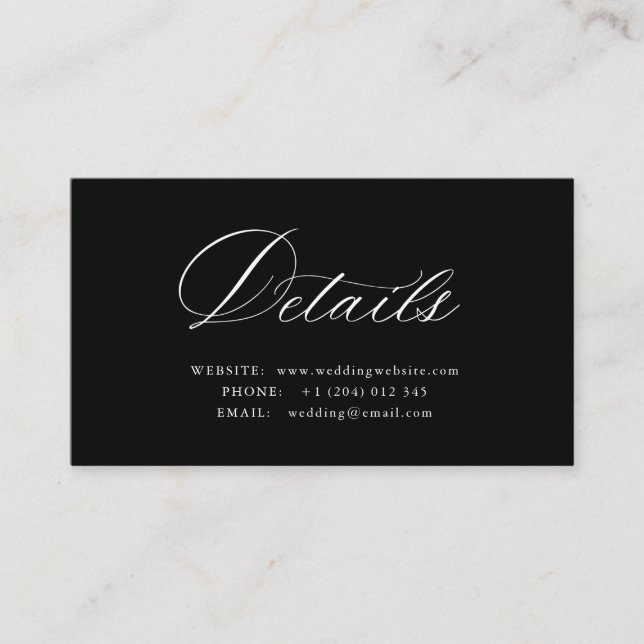 Carte D'accompagnement White Calligraphy QR code wedding details card (Devant)