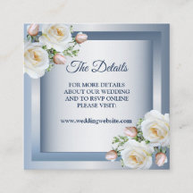 White Flowers Elegant Blue Gray Detail