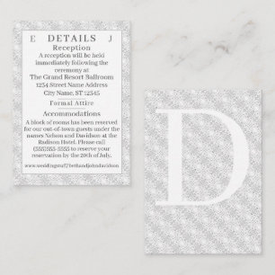 Carte D'accompagnement White Lace Catholic Monogramme Détails