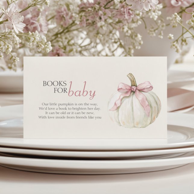 Carte D'accompagnement White Little Citrouille Rose Bow Girl Livres pour  (Créateur téléchargé)