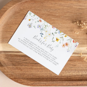 Carte D'accompagnement Wild Multicolor Floral Baby shower Demande de rése