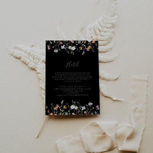 Carte D'accompagnement Wild Multicolor Floral Black Hotel