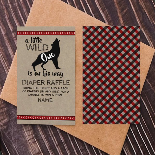 Carte D'accompagnement Wild One Boys Baby shower Déchets Raffle (Créateur téléchargé)