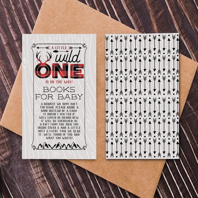 Carte D'accompagnement Wild One Boys Rustic Plaid Baby shower de bûcheron (Créateur téléchargé)