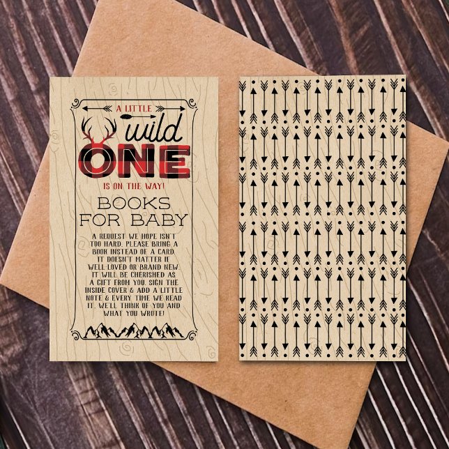 Carte D'accompagnement Wild One Boys Rustic Plaid Baby shower de bûcheron (Créateur téléchargé)