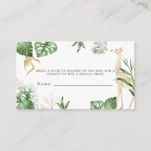 Carte D'accompagnement Wild One Jungle Safari Baby shower Déchets Raffle