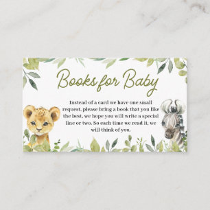 Carte D'accompagnement Wild One Jungle Safari Baby showers Livres pour bé