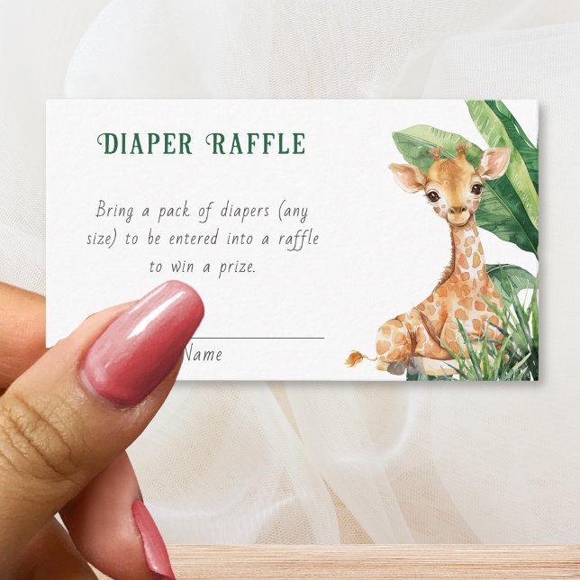Carte D'accompagnement Wild One Safari Animaux Baby shower Déchets Raffle (Créateur téléchargé)