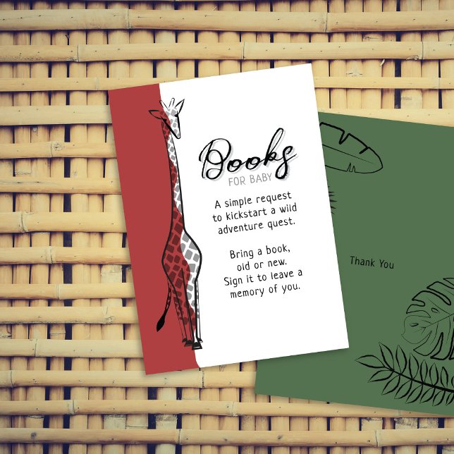 Carte D'accompagnement Wild Safari Giraffe Rouille Livres Rouge Pour Bébé (Créateur téléchargé)