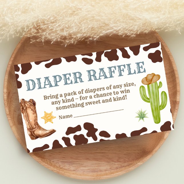 Carte D'accompagnement Wild West Cowboy Rodeo Baby Shower Diaper Raffle (Cowboy Western Rodeo Ranch Baby Shower Diaper Raffle)